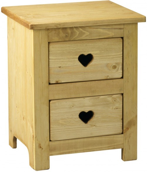 Тумбочка прикроватная 2 ящика с сердцем CHEVET 2T COEUR Тумбочка прикроватная 2 ящика с сердцем CHEVET 2T COEUR