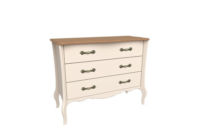 Комод Лебо с тремя ящиками бежевый воск/браун Комод Лебо с тремя ящиками бежевый воск/браун