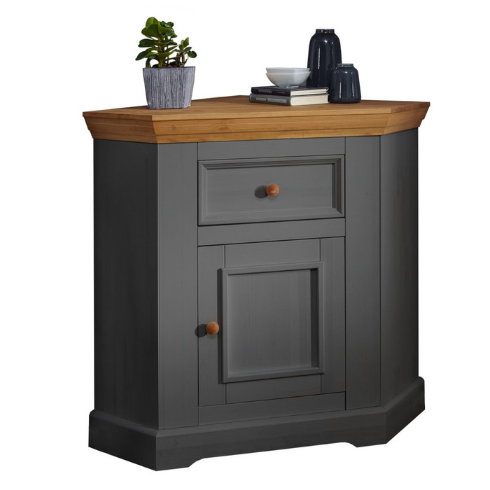 Комод буфета углового Форест серый 7012/бейц-масло картинка 1 Комод буфета углового Форест серый 7012/бейц-масло картинка 1