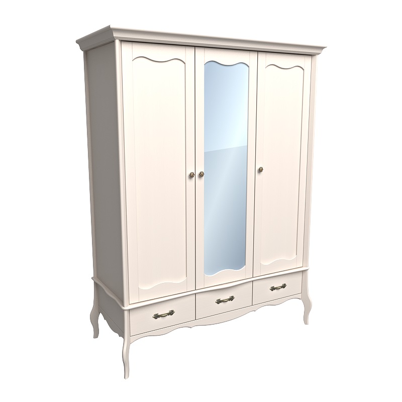 Деревянный шкаф с одной зеркальной дверцей ШКАФ 3Х ДВЕРНЫЙ LEBO