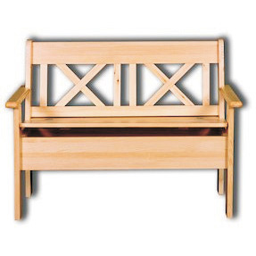 Скамья прямая из массива сосны с подлокотниками Скамья прямая из массива сосны с подлокотниками