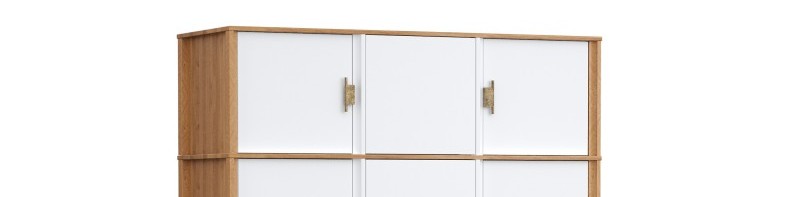 Антресоль шкафа 3х дверного Бридж браун/белый лак картинка 1 Антресоль шкафа 3х дверного Бридж браун/белый лак картинка 1