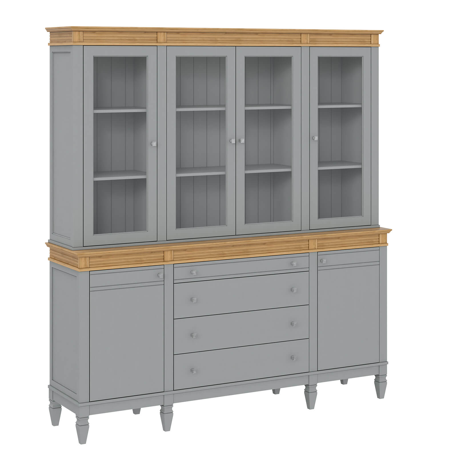 Буфет Ольса 440/424 Серый №7042 + антик №24 - картинка 1 Буфет Ольса 440/424 Серый №7042 + антик №24- картинка 1