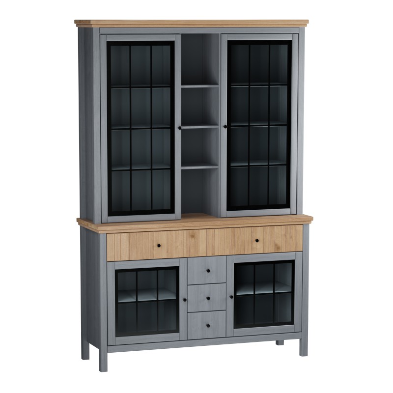 Буфет Сканди 4 стеклянные двери массив сосны Буфет Сканди 4 стеклянные двери купить в Москве