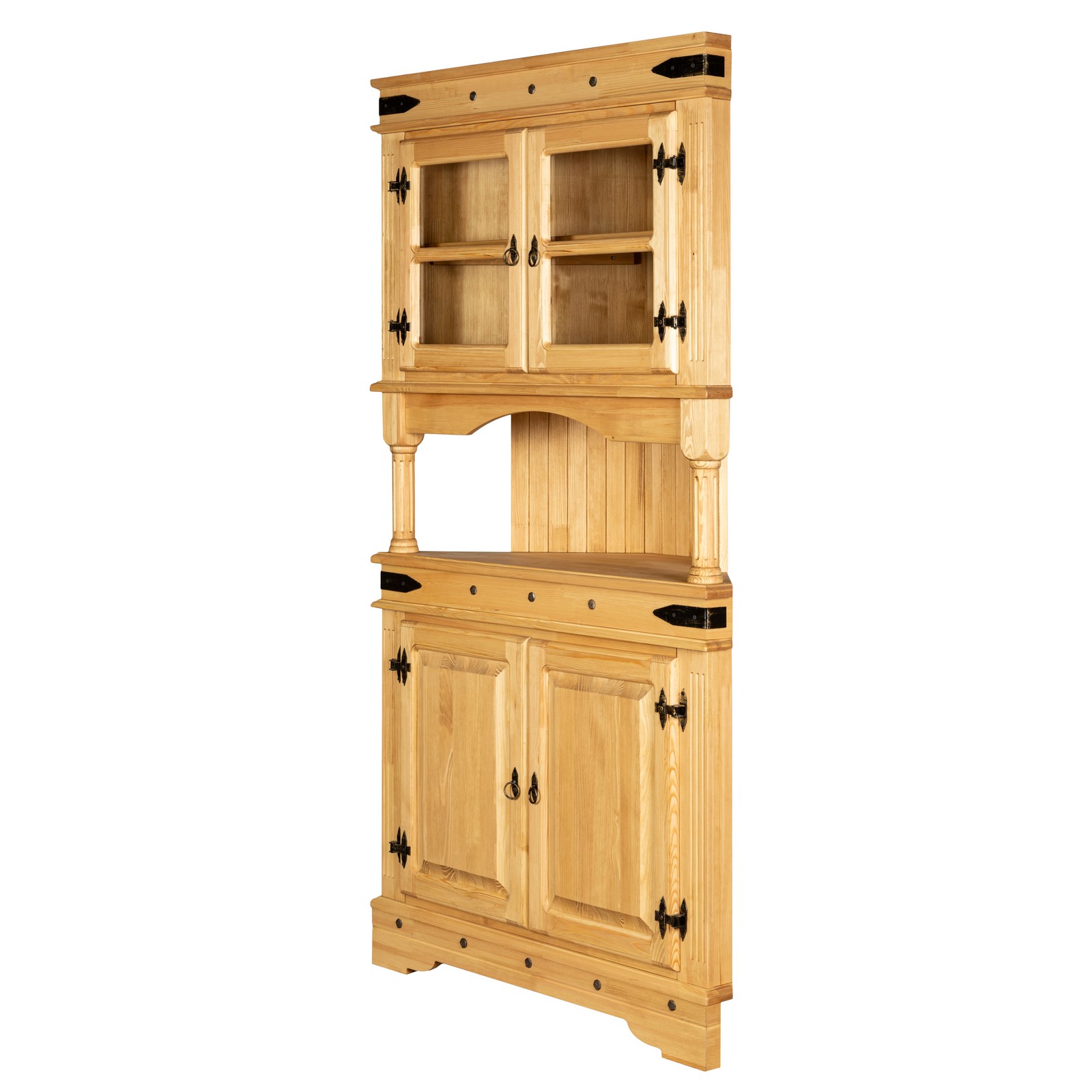 Деревянный угловой Буфет Викинг - 02 мёд - массив сосны Буфет Викинг - 02 мёд картинка 1