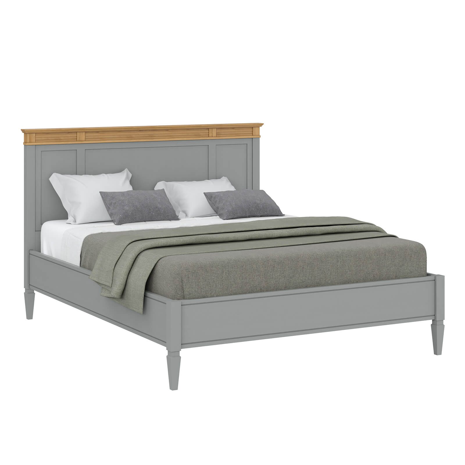 Кровать Ольса-160 серый №7042 + антик №24 - картинка 1 Деревянная Кровать Ольса-160 мебель Ольса массив сосны купить недорого от производителя