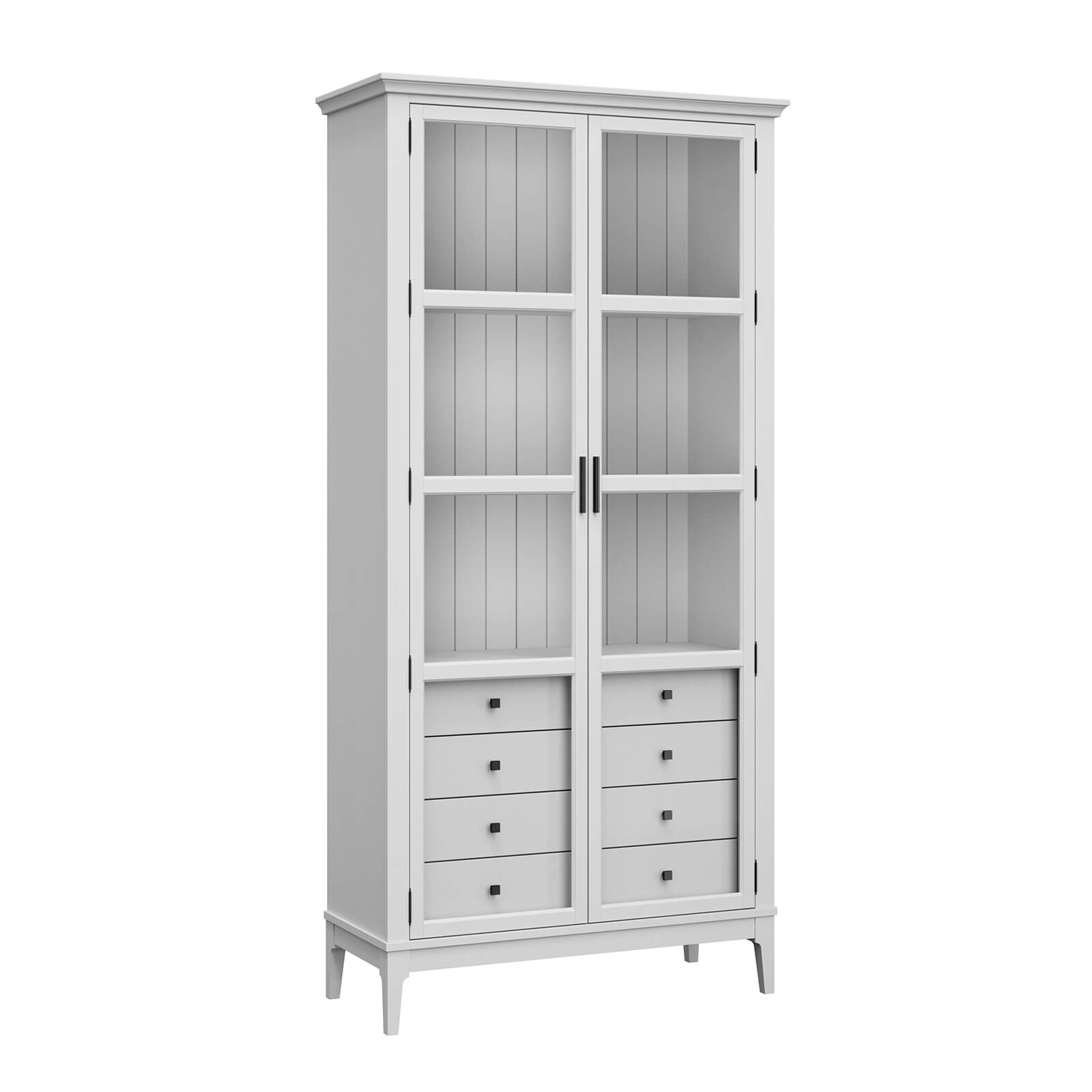 Деревянный книжный шкаф Квадро-С 220/04 белый лак массив сосны картинка 1 Деревянный книжный шкаф Квадро-С 220/04 белый лак массив сосны картинка 1