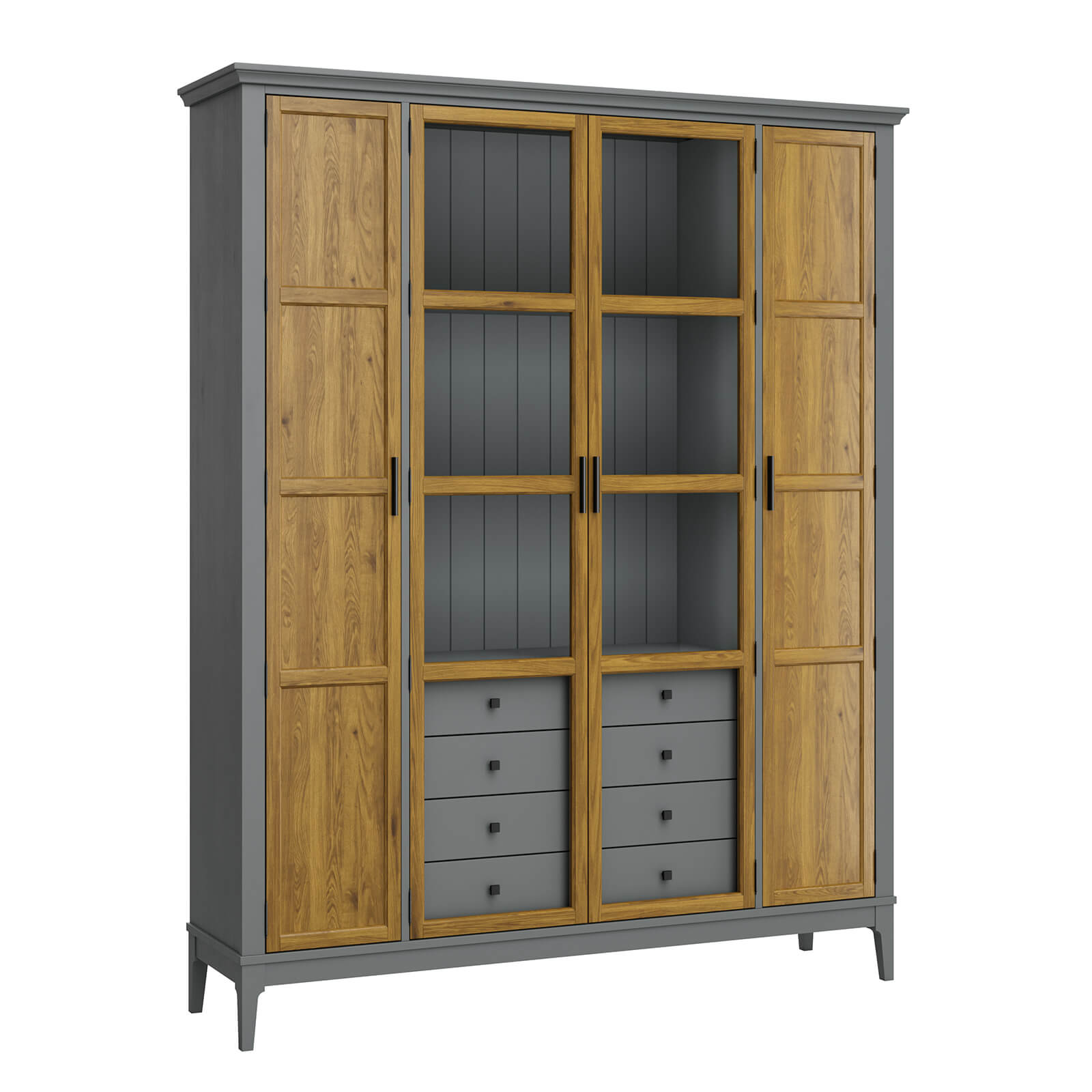 Деревянный шкаф книжный Квадро-С 422Ф/04 серый 7042 - антик 24 картинка 1 Деревянный шкаф книжный Квадро-С 422Ф/04 серый 7042 - антик 24 картинка 1