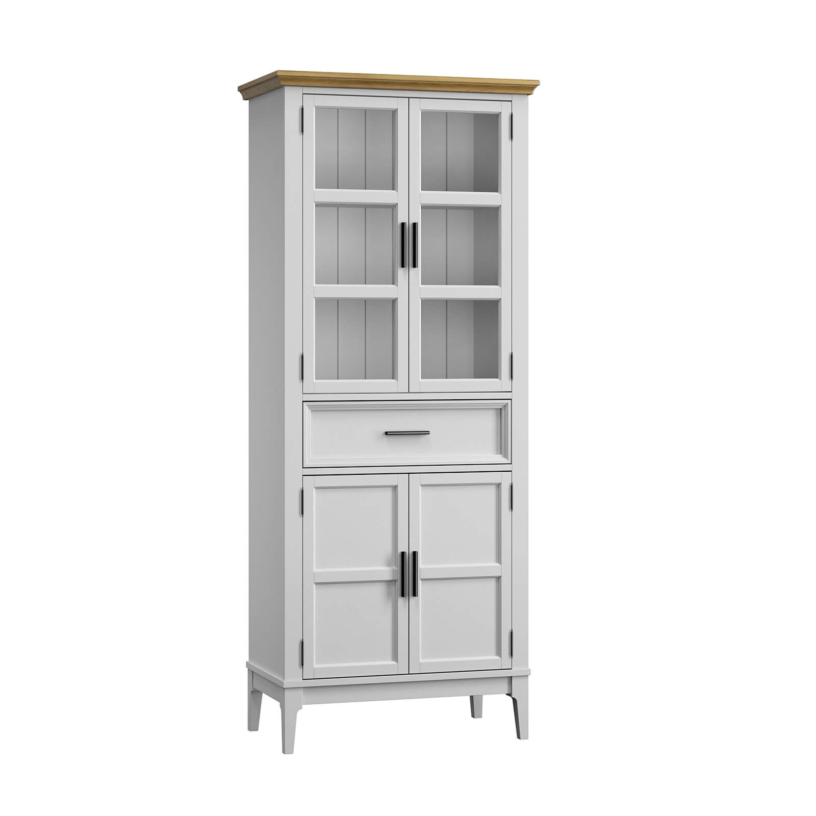 Шкаф для посуды Квадро - С 221-185 массив сосны белый лак купить в Москве от производителя ММЦ Коллекция мебели Квадро - С / Шкаф для посуды 221-185 белый лак-антик 24 купить недорого