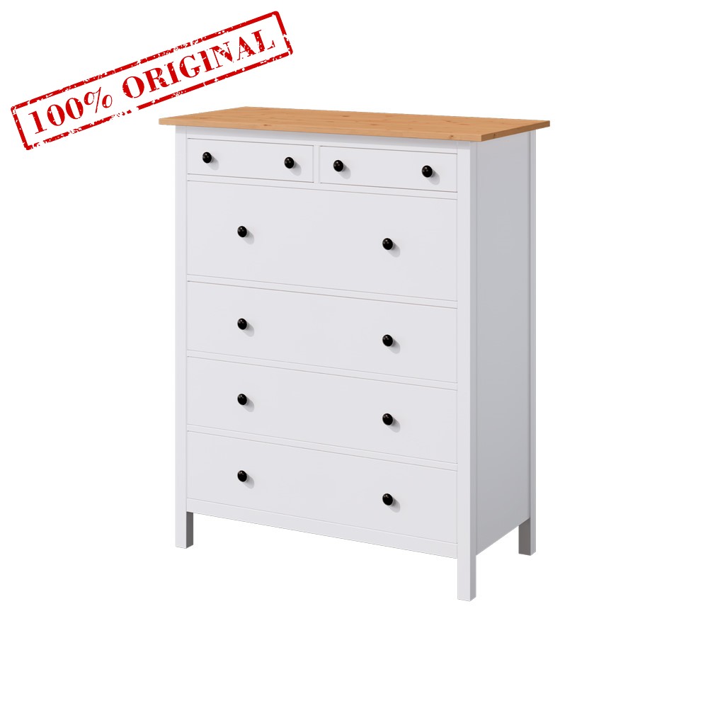 Комод 6 ящик ХЕМНЭС (Россия) белый/светло коричневый 1 Комод 6 ящик ХЕМНЭС (Россия) белый/светло коричневый 1