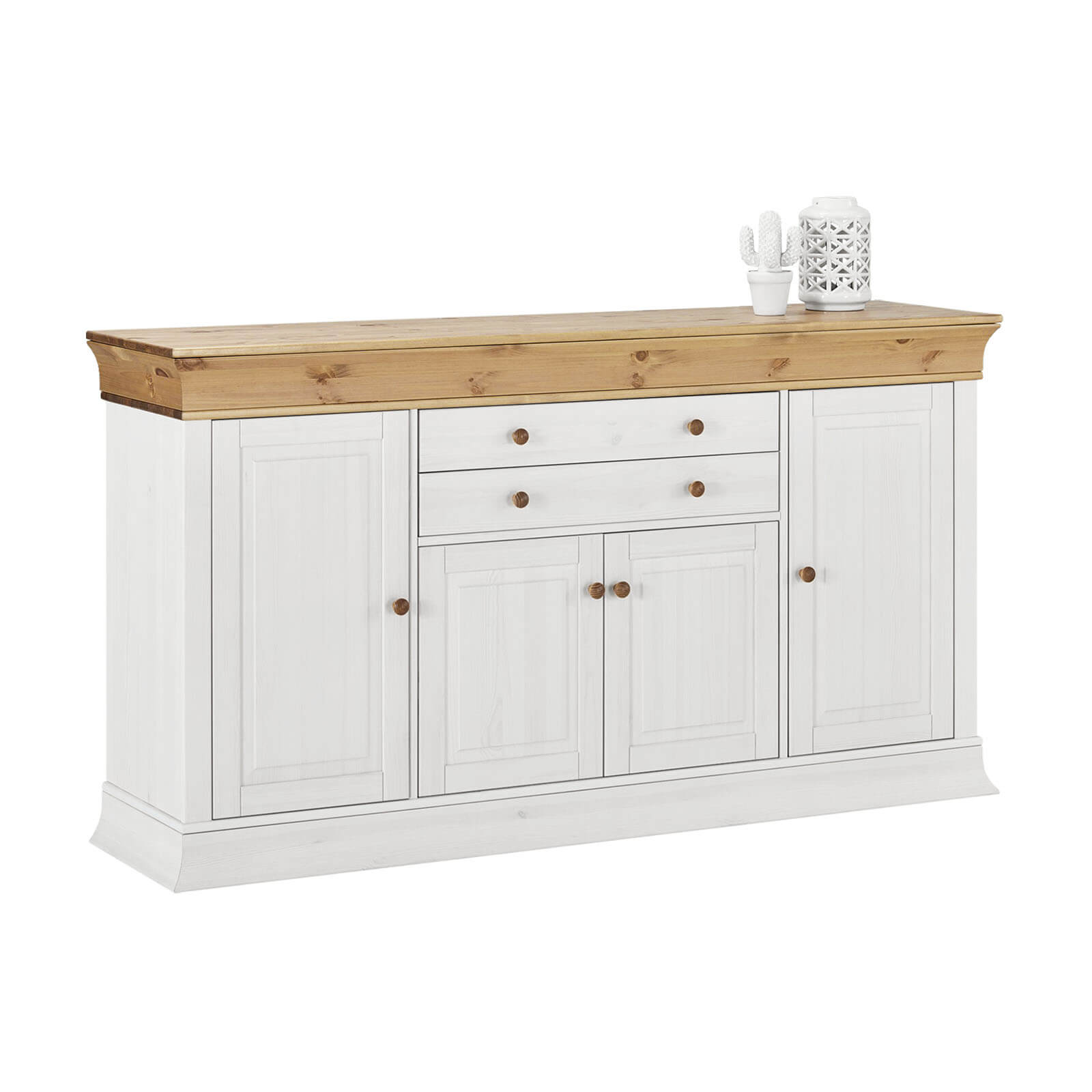 Комод Бостон 4+2 белый воск+антик - картинка 1 Комод Бостон 4+2 белый воск+антик - картинка 1