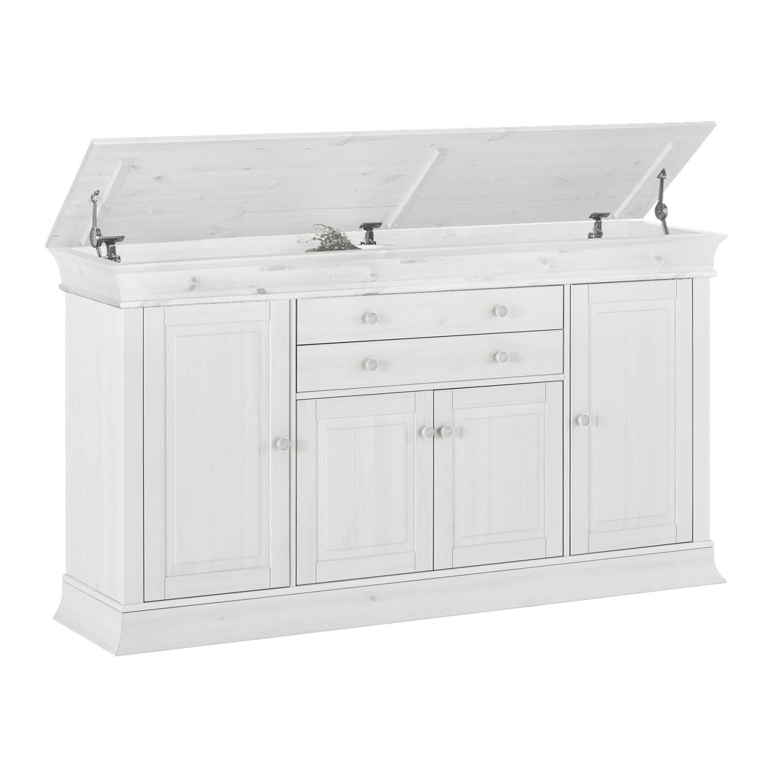 Комод Бостон 4+2 с откидной крышкой-белый воск - картинка 1 Комод Бостон 4+2 с откидной крышкой-белый воск - картинка 1