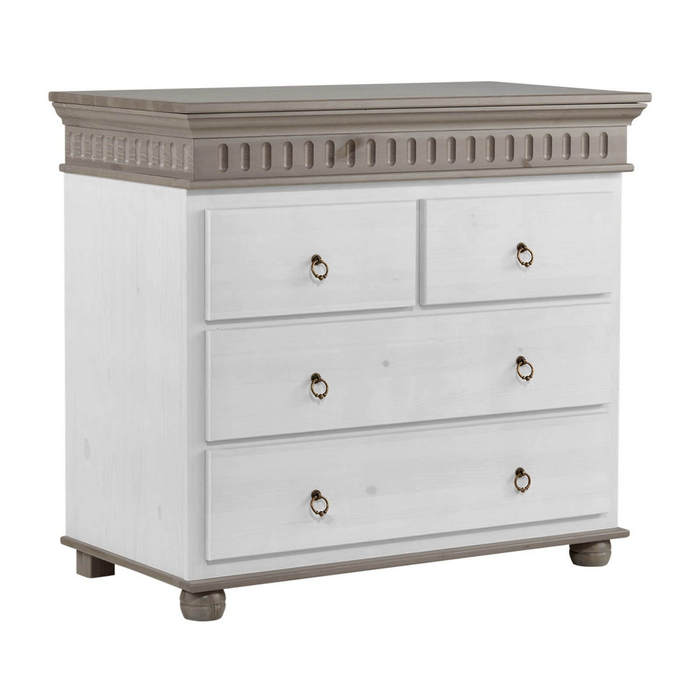 Комод Хельсинки -22 Белый воск+серый - картинка 1 Комод Хельсинки -22 Белый воск+серый - картинка 1