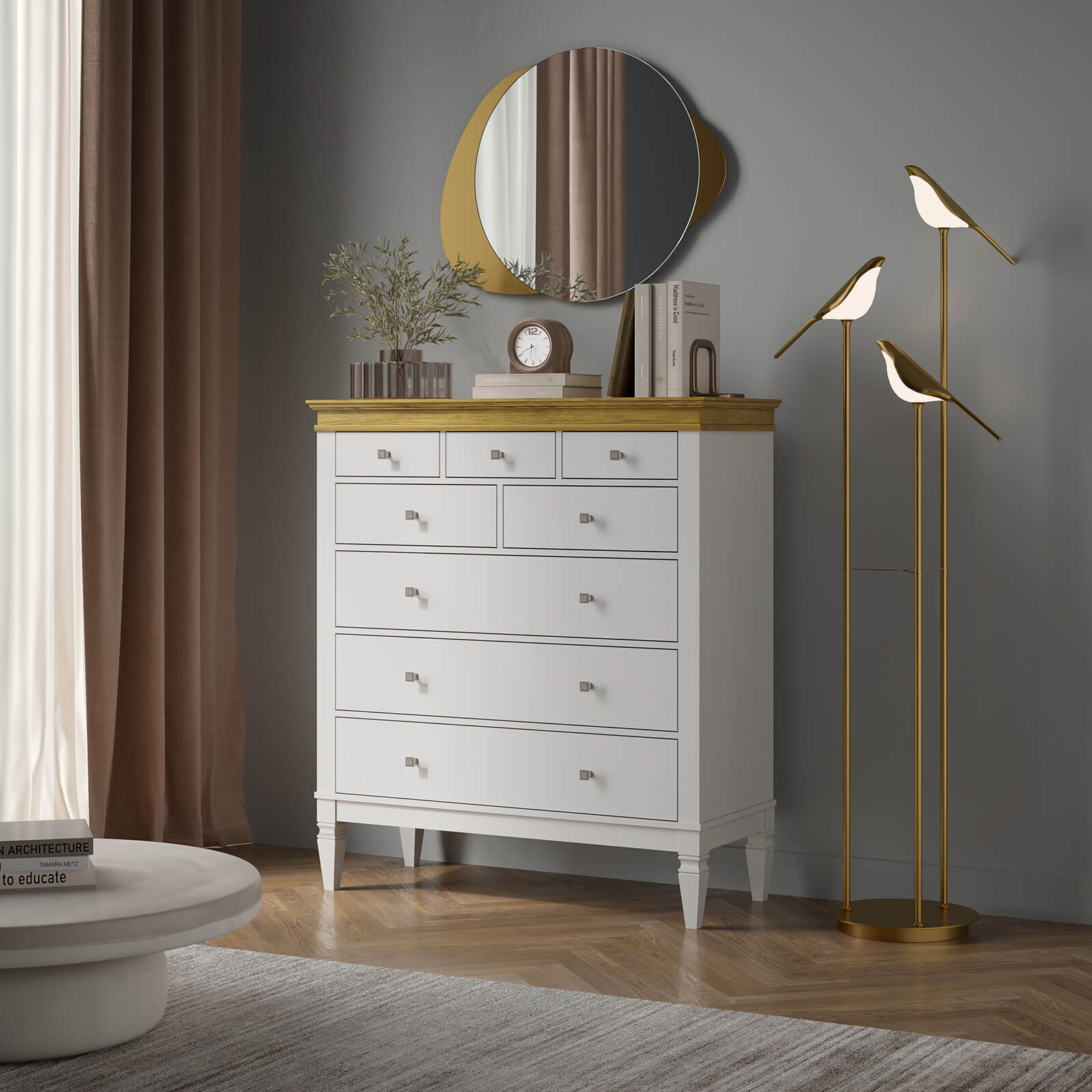 Комод Ольса-С 323 Белый лак + антик №24 картинка 6 Комод Ольса-С 323 Белый лак + антик №24 картинка 6