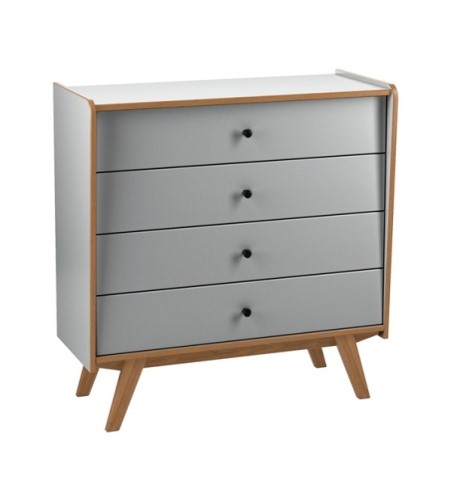 Комод Винтаж 4 ящика серый лак/браун картинка 1 Комод Винтаж 4 ящика серый лак/браун картинка 1