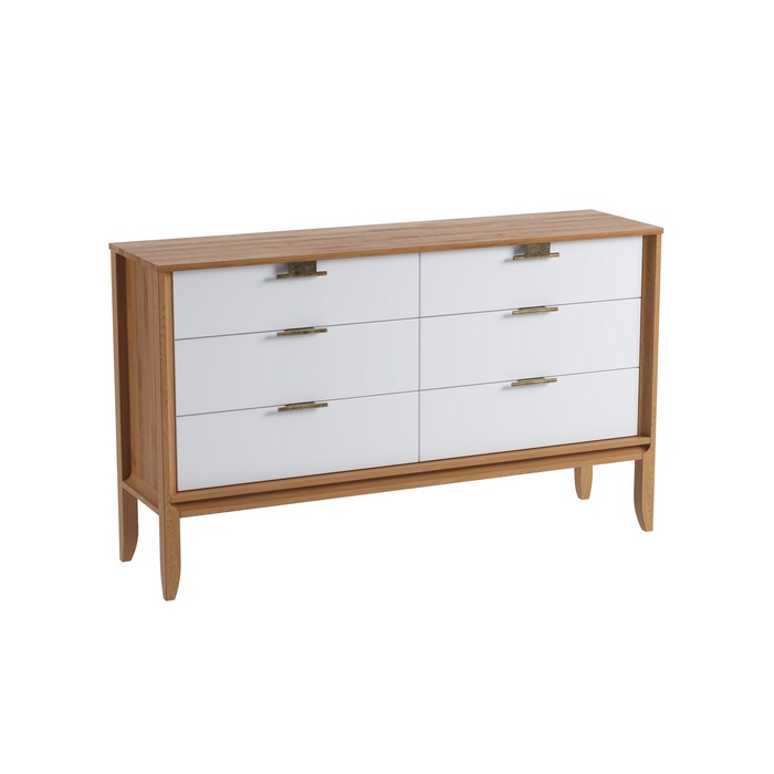 Комод Бридж 6 ящиков браун/белый лак картинка 1 Комод Бридж 6 ящиков браун/белый лак картинка 1