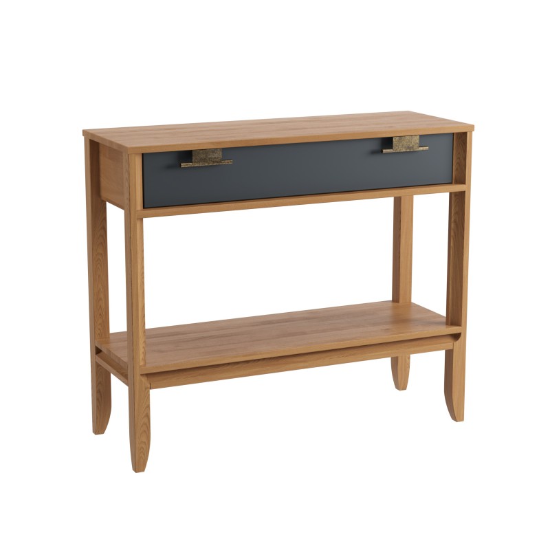 Консоль Бридж 1 ящик и полка браун/серый 7012 Консоль Бридж 1 ящик и полка браун/серый 7012