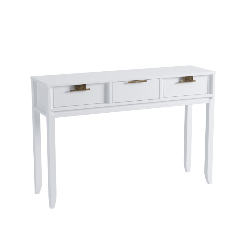 Консоль Бридж 3 ящика белый лак Консоль Бридж 3 ящика белый лак
