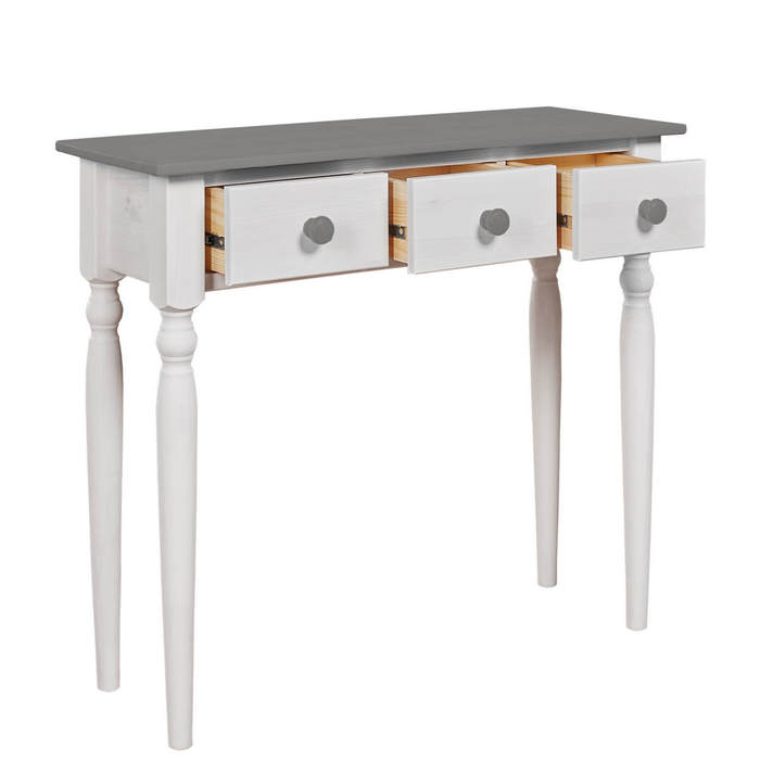 Консоль Консолеа-3 Белый воск+серый - картинка 1 Консоль Консолеа-3 Белый воск+серый - картинка 1