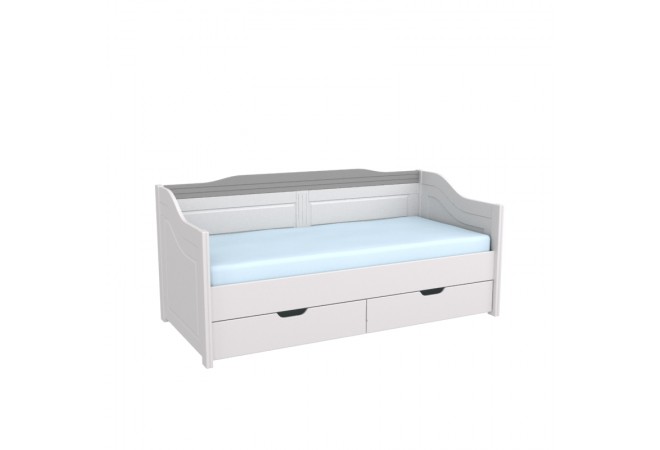 Кровать-диван Бейли с выдвижными ящиками белый воск/антрацит Кровать-диван Бейли с выдвижными ящиками белый воск/антрацит