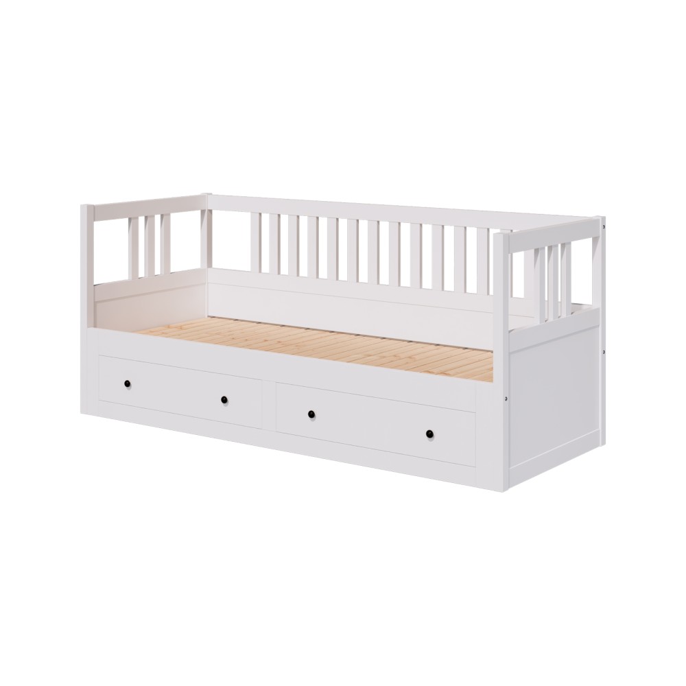 Деревянная Кровать - кушетка КЫМОР ХЕМНЕС с выдвижением 80x200 белый КЫМОР Кровать-кушетка с хранилищем 80x200 белый картинка 1