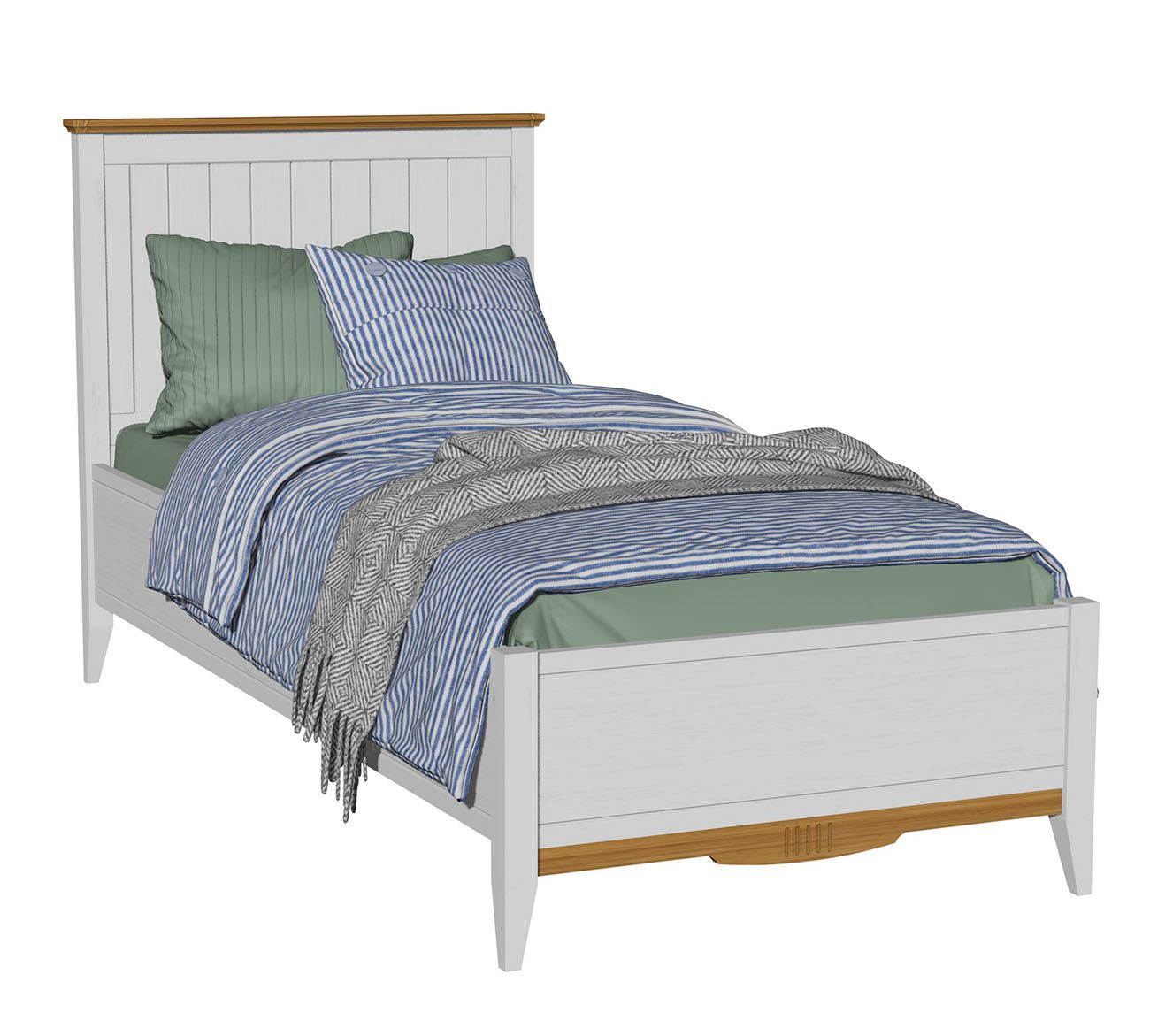 Мебель Пенни Кровать односпальная белый воск / антик 24 массив сосны купить в Москве Мебель Пенни Кровать односпальная белый воск / антик 24