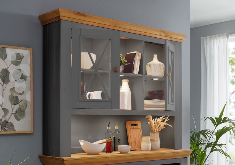 Надстройка комода Форест 3 двери 2 ящика серый 7012/бейц-масло картинка 1 Надстройка комода Форест 3 двери 2 ящика серый 7012/бейц-масло картинка 1