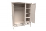 Шкаф 3х дверный с глухими дверями ЛеБо бежевый воск/антик
