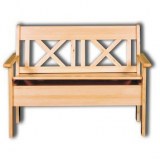 Скамья прямая из массива сосны с подлокотниками