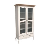 Витрина 2х дверная Лебо бежевый воск-браун