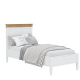 Белорусская мебель Ольса Кровать массив дарева Ольса-90 Белый лак + антик №24