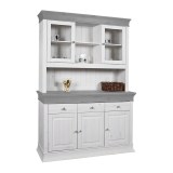 Буфет Бостон Белый воск+серый - картинка 1