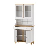 Буфет Рандеву 222 МАССИВ СОСНЫ Белый лак + антик №24 рис3 Буфет Рандеву 222 МАССИВ СОСНЫ Белый лак + антик №24 рис3