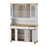 Буфет Рандеву 432 массив сосны Белый лак + антик №24 рис3 Буфет Рандеву 432 массив сосны Белый лак + антик №24 рис3