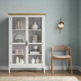 Деревянная мебель Квадро - С / Шкаф для посуды  20 белый лак - антик 24 картинка 4