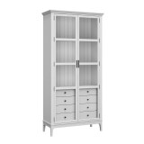 Деревянный книжный шкаф  Квадро-С 220/04 белый лак  массив сосны картинка 1