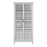 Деревянный книжный шкаф Квадро-С 220/04 белый лак массив сосны картинка 2 Деревянный книжный шкаф Квадро-С 220/04 белый лак массив сосны картинка 2