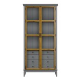 Деревянный книжный шкаф Квадро-С 220/04 серый 7042 - антик 24 массив сосны картинка 2 Деревянный книжный шкаф Квадро-С 220/04 серый 7042 - антик 24 массив сосны картинка 2