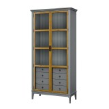 Деревянный книжный шкаф Квадро-С 220/04 серый 7042 - антик 24 массив сосны картинка 3 Деревянный книжный шкаф Квадро-С 220/04 серый 7042 - антик 24 массив сосны картинка 3