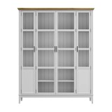 Деревянный книжный шкаф Квадро-С 422С белый лак - антик 24  массив сосны картинка 2