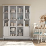 Деревянный книжный шкаф Квадро-С 422С белый лак - антик 24  массив сосны картинка 7