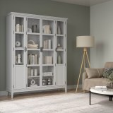 Деревянный книжный шкаф Квадро-С 422С белый лак  массив сосны картинка 6