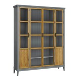 Деревянный книжный шкаф Квадро-С 422С серый 7042 - антик 24  массив сосны картинка 1