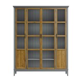 Деревянный книжный шкаф Квадро-С 422С серый 7042 - антик 24 массив сосны картинка 2 Деревянный книжный шкаф Квадро-С 422С серый 7042 - антик 24 массив сосны картинка 2