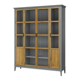 Деревянный книжный шкаф Квадро-С 422С серый 7042 - антик 24 массив сосны картинка 3 Деревянный книжный шкаф Квадро-С 422С серый 7042 - антик 24 массив сосны картинка 3