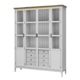 Деревянный шкаф для книг «Квадро-С» 422С/04 белый лак- антик картинка 3