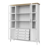 Деревянный шкаф для книг «Квадро-С» 422С/04 белый лак- антик картинка 4