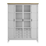 Деревянный шкаф книжный Квадро-С 422Ф/04 белый лак - антик 24 картинка 2