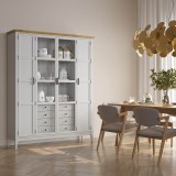 Деревянный шкаф книжный Квадро-С 422Ф/04 белый лак - антик 24 картинка 8