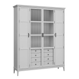 Деревянный шкаф книжный Квадро-С 422Ф/04 белый лак картинка 1